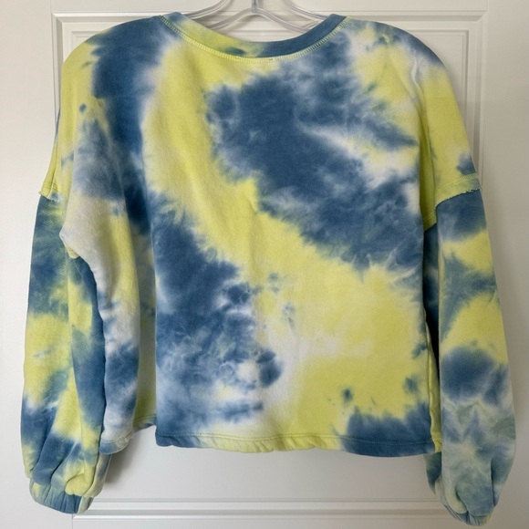 Anthropologie Current Air‎ Madeira Tie Dye Sweatshirt Size Small Crop Button - Picture 3 of 10